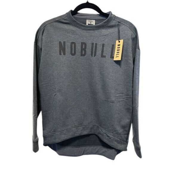 NWT NOBULL Women’s Heather Black/Gray Pull Over Sweatshirt - Size XS - Picture 1 of 6